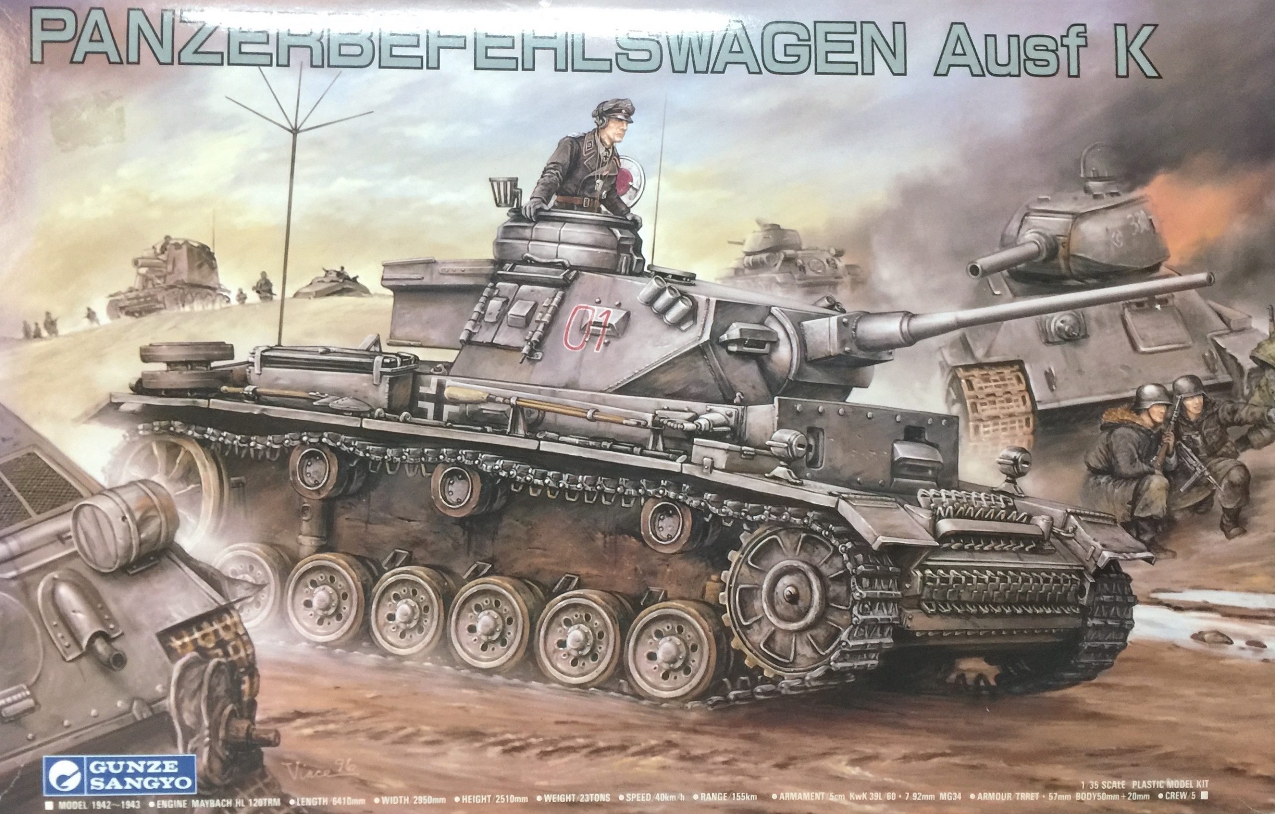 Gunze Sangyo Panzerbefehlswagen Ausf K Ref 772 Escala 1/35
