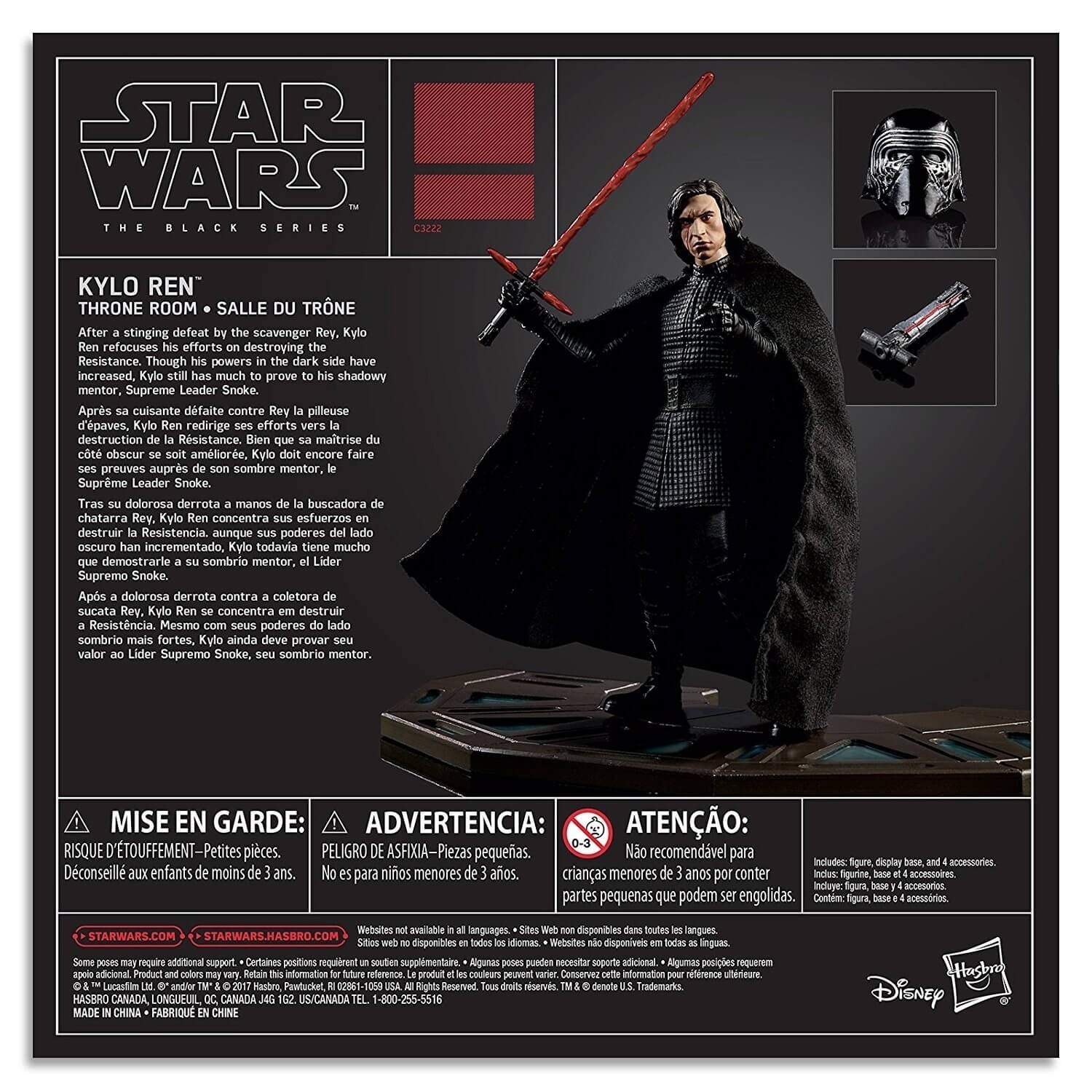 Star Wars The Black Series - Kylo Ren (Throne Room) Exclusive | Figura 15 Cm Da Collezione Con Accessori Pressofusi