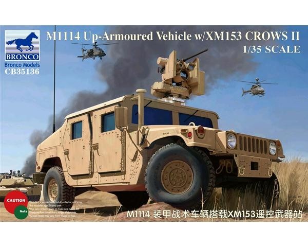 Bronco Models M1114 Up-Armoured Vehicle w/XM153 Crows II Ref CB35136 Escala 1:35