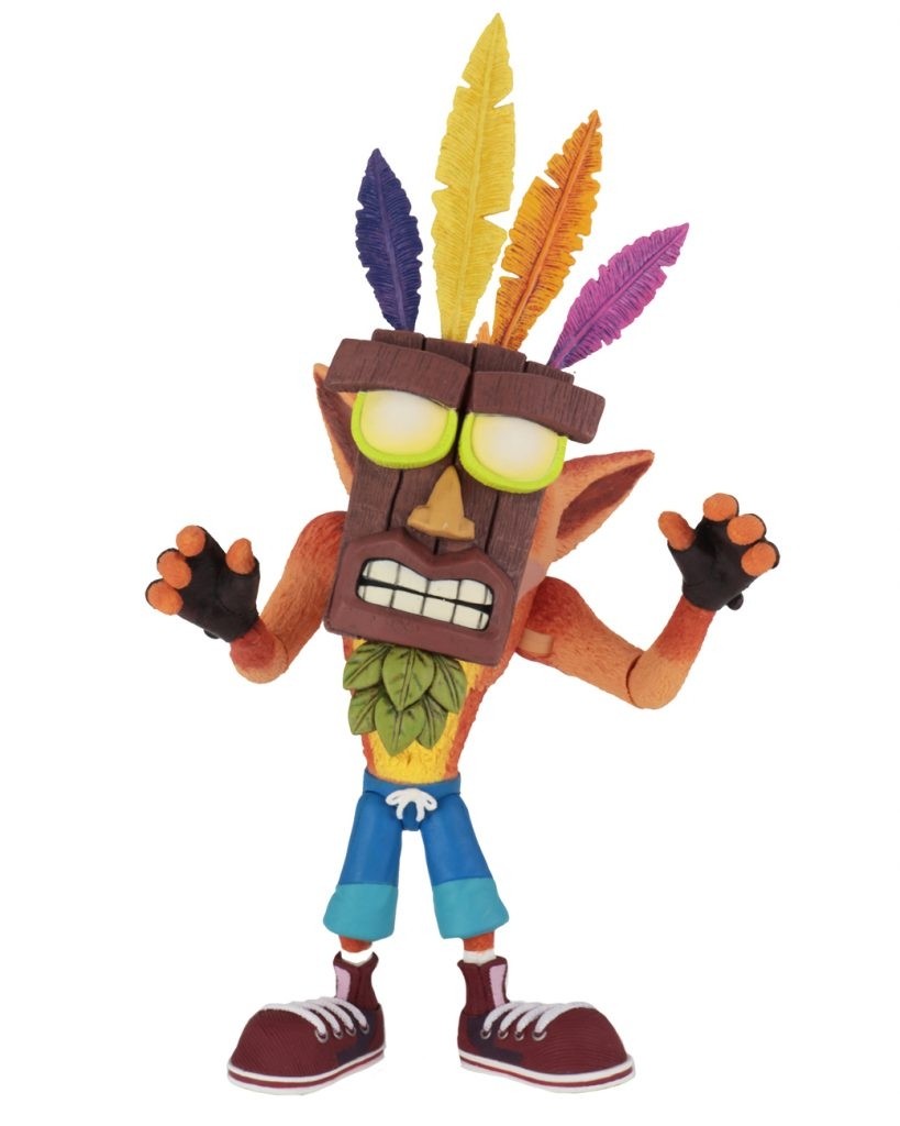 Crash Bandicoot Ultra Deluxe Figura 14 CM Scale Action Figure Crash With Aku Aku Mask