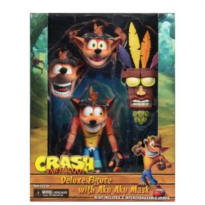 Crash Bandicoot Ultra Deluxe Figura 14 CM Scale Action Figure Crash With Aku Aku Mask