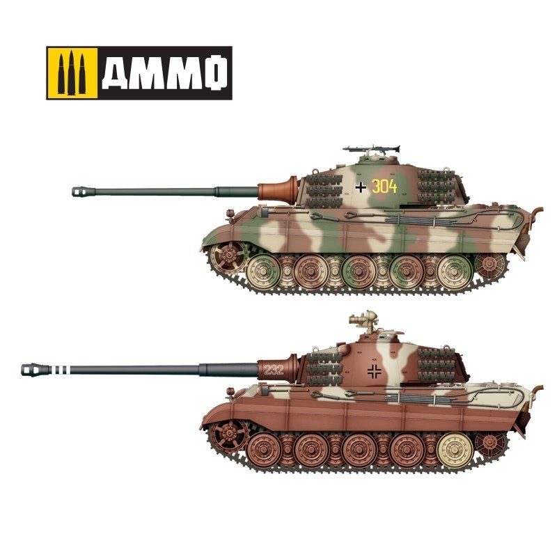 Ammo KING TIGER 2 en 1 Panzerkampfwagen Tiger Ausf. B. Torre Henschel