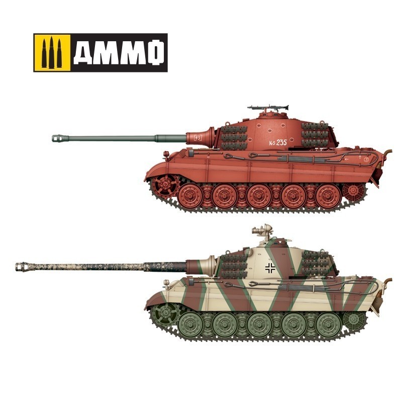 Ammo KING TIGER 2 en 1 Panzerkampfwagen Tiger Ausf. B. Torre Henschel