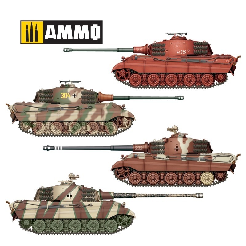 Ammo KING TIGER 2 en 1 Panzerkampfwagen Tiger Ausf. B. Torre Henschel