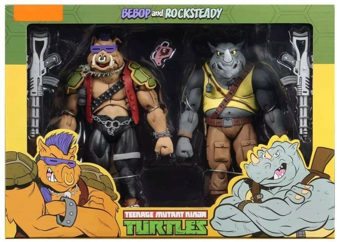 Rocksteady & Bebop Pack 2 Scale Action Figure TMNT Cartoon Series 2
