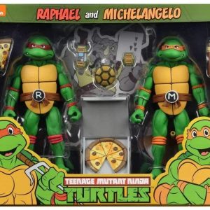 Raphael & Michelangelo Pack Scale Action Figure TMNT Cartoon Series 2