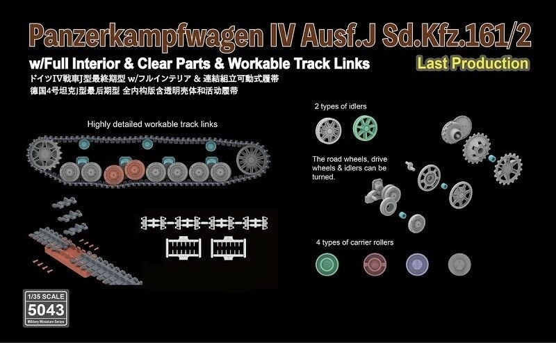 RFM Pz.Kpfw.IV Ausf. J Last Production with Full Interior & Clear Parts & Workable Track Link