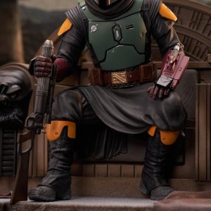Star Wars: The Mandalorian Boba Fett (on Throne Statue) Premier Collection Statue Scale 1/7