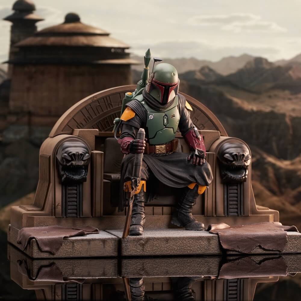 Star Wars: The Mandalorian Boba Fett (on Throne Statue) Premier Collection Statue Scale 1/7
