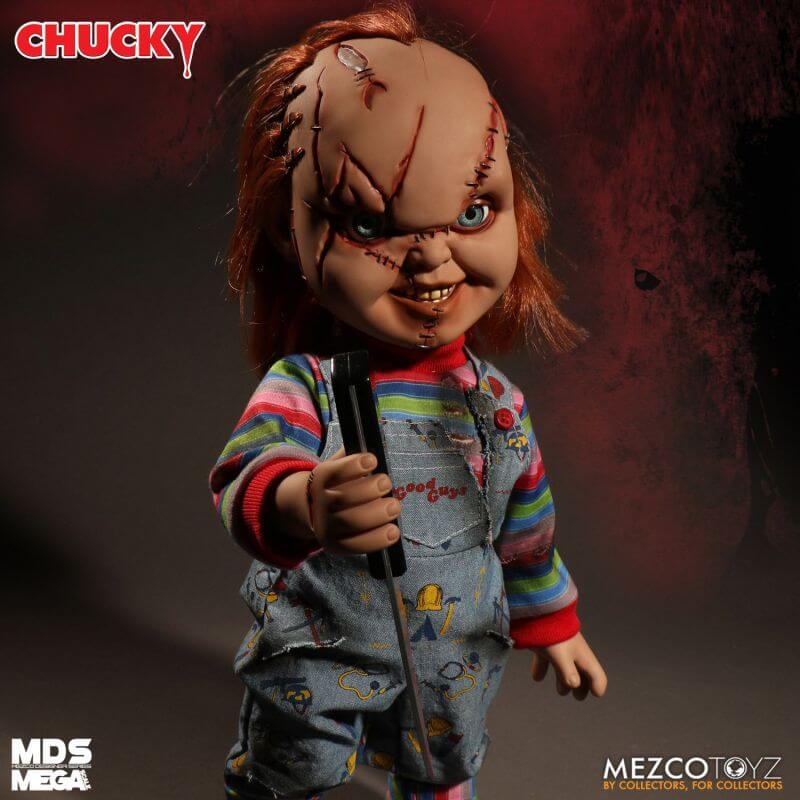 Talking Scarred Chucky Bride of Chucky Mezco Designer Series Mega Scale