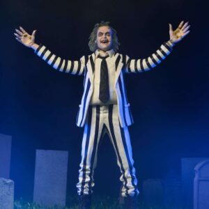 Beetlejuice Black and White Striped Suit Scale Action Figure