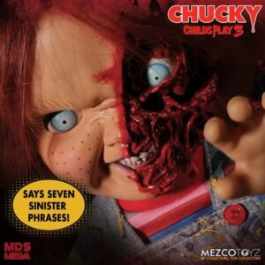 Talking Pizza Face Chucky Child’s Play 3 Mezco Designer Series Mega Scale