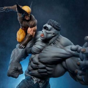 Grey Hulk VS Wolverine Marvel Statue