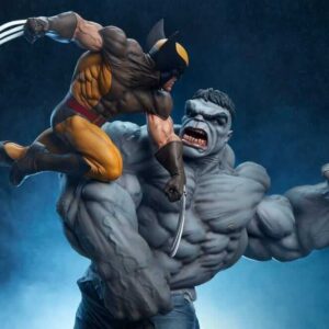 Grey Hulk VS Wolverine Marvel Statue