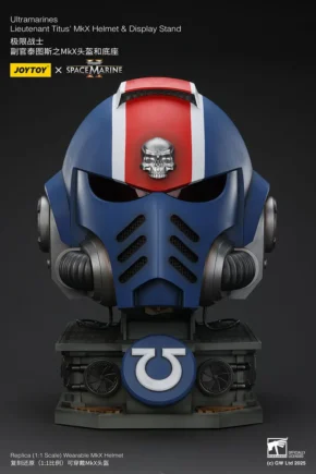 Ultramarines Lieutenant Titus Mk X Helmet with Display Stand Warhammer 40K: Space Marine II